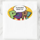 ベビーシャワーポップ・アートのの準備ができていカラフルる漫画 楕円形シール (バッグ)