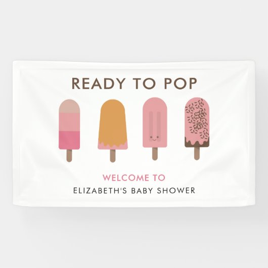 ベビーシャワーポップ・アートのの準備ができてカスタムいるポピクル 横断幕 (横)