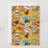 ベビーシャワーポップ・アートの漫画ブックの準備が整ったモダン 招待状 (裏面)