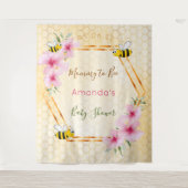 ベビーシャワーママ・トゥ・ビー ハチの巣 タペストリー (正面)