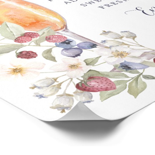 ベビーシャワーマムオーサバーワイルドベリー&フラワーズ ポスター (角)