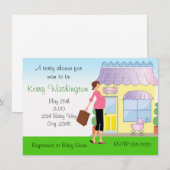ベビーシャワーマモダンムブティックショッパー招待状 招待状 (正面/裏面)