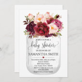 ベビーシャワーマルサラフローラメイスンジャカントリーシック 招待状 (正面/裏面)