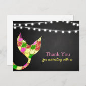 ベビーシャワーマーメイドテールグリッター | サンキュー ポストカード (正面/裏面)