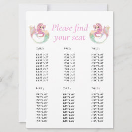 ベビーシャワーマーメイドピンクテーブルチャート 招待状