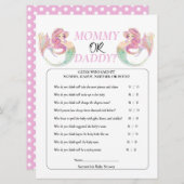 ベビーシャワーマーメイド 海の下。女の子 招待状 (正面/裏面)