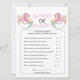 ベビーシャワーマーメイド　海の下。女の子 招待状