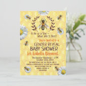 ベビーシャワーミツバチフラワーズジェンダーリビール 招待状 (スタンド正面)