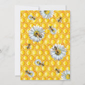 ベビーシャワーミツバチフラワーズジェンダーリビール 招待状 (裏面)