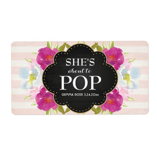 ベビーシャワーミニシャンパンラベルガール ラベル (正面)