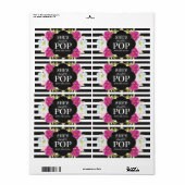 ベビーシャワーミニシャンパンラベルブラックストライプ製品 ラベル (フルシート)