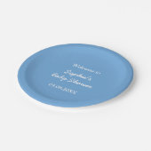 ベビーシャワーミニマリストブルー紙プレート ペーパープレート (アングル)