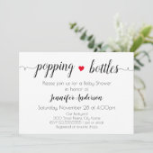 ベビーシャワーミニマリスト白黒招待状 (スタンド正面)