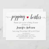 ベビーシャワーミニマリスト白黒招待状 (正面/裏面)