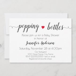 ベビーシャワーミニマリスト白黒招待状