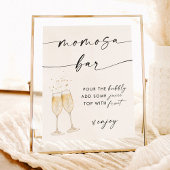 ベビーシャワーミモザバーサイン桃佐バーサイン ポスター