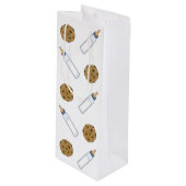 ベビーシャワーミルクとクッキー新生児ギフト ワインギフトバッグ (正面アングル)