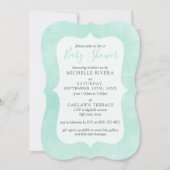 ベビーシャワーミントイエロー素朴ウッド男女兼用 招待状 (正面)