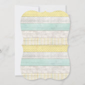 ベビーシャワーミントイエロー素朴ウッド男女兼用 招待状 (裏面)