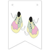 ベビーシャワー👶ミントグリーンストライプバンティング旗 バンティングフラッグ (第1の旗)