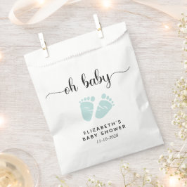 ベビーシャワーミントグリーンベビー足の好意バッグ フェイバーバッグ