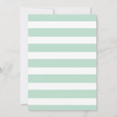 ベビーシャワーミントストライプ金ゴールドグリッターガール招待状 招待状 (裏面)