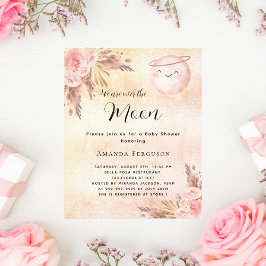 ベビーシャワームーンパンパス赤面予算の招待 チラシ