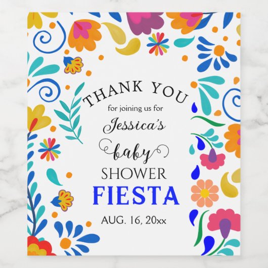 ベビーシャワーメキシカンフェスタフローラワインラベル ワインラベル (シングルラベル)