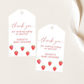 ベビーシャワーメッセージカード、ストロベリーベビーシャワー ギフトタグ