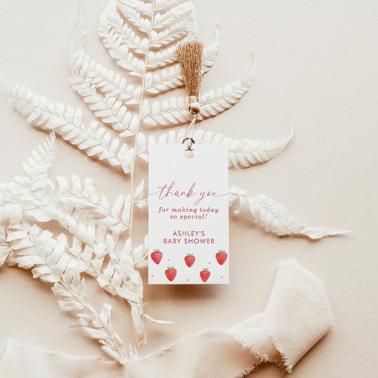 ベビーシャワーメッセージカード、ストロベリーベビーシャワー ギフトタグ