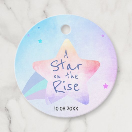 ベビーシャワーメッセージカード | ライジングスター フェイバータグ (正面)