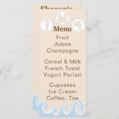 ベビーシャワーメニュー「Under the Sea Mobile」 メニュー (正面/裏面)