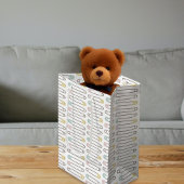 ベビーシャワーモダンおむつピンパターン抱き枕 ミディアムペーパーバッグ