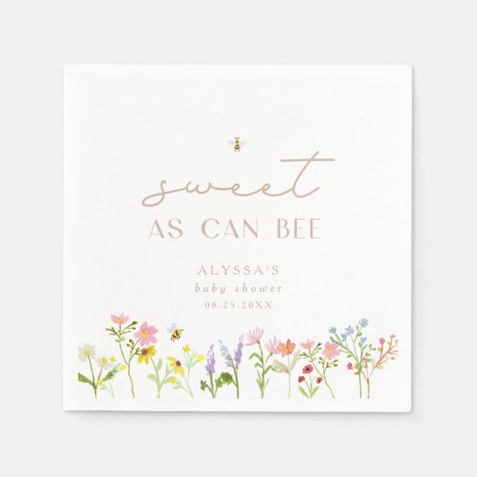 ベビーシャワーモダンがミニマル甘い スタンダードカクテルナプキン (正面)