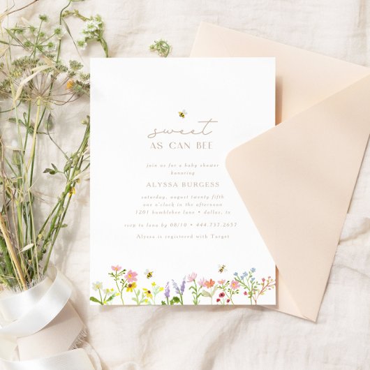 ベビーシャワーモダンがミニマル甘い 招待状