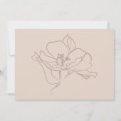 ベビーシャワーモダン赤面ピンクソフトパステルフローラ 招待状 (裏面)