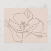 ベビーシャワーモダン赤面ピンクパーティーフローラ招待状 チラシ (裏面)