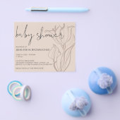 ベビーシャワーモダン赤面ピンクパーティーフローラ招待状 チラシ (シングル)