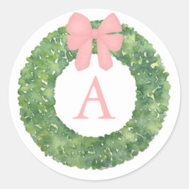 ベビーシャワーモノグラム封筒用シールベビーピンクガール ラウンドシール