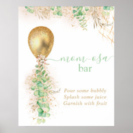 ベビーシャワーユーカリバルーンモモモモザバー ポスター