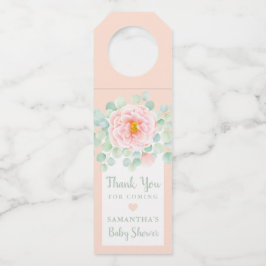 ベビーシャワーユーカリ葉フローラピーチセージ ボトルネックタグ