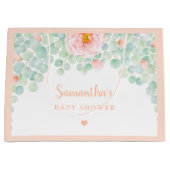 ベビーシャワーユーカリ葉フローラピーチセージ ラージペーパーバッグ (正面)