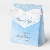 ベビーシャワーライトブルーグリッタードリップ感謝していボーイユー フェイバーボックス (正面サイド)