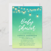ベビーシャワーライト 水彩 海ガラス 招待状 (正面)