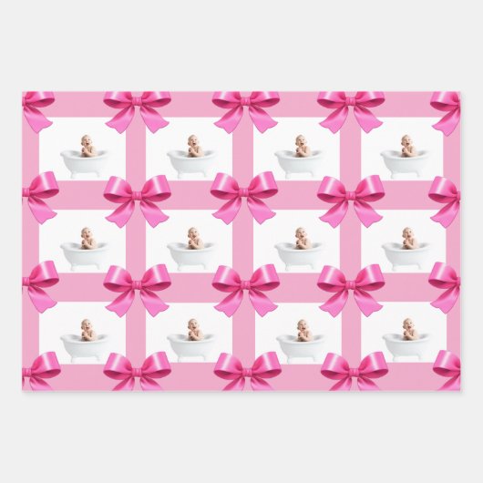ベビーシャワーラッピング紙シート、マット19" x 29" ラッピングペーパーシート (正面)