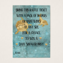 ベビーシャワーラッフルチケット/ドルフィンママ&ベビー