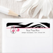 ベビーシャワーラベル – ゼブラプリント&おむつピン ラベル (インサイチュ)