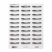 ベビーシャワーラベル – ゼブラプリント&おむつピン ラベル (フルシート)