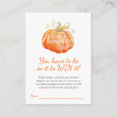 ベビーシャワーリトルパンプキンおむつくじ エンクロージャーカード (裏面)