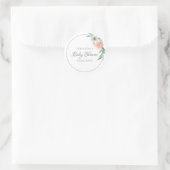 ベビーシャワーリース水色ピンク花模様 ラウンドシール (バッグ)